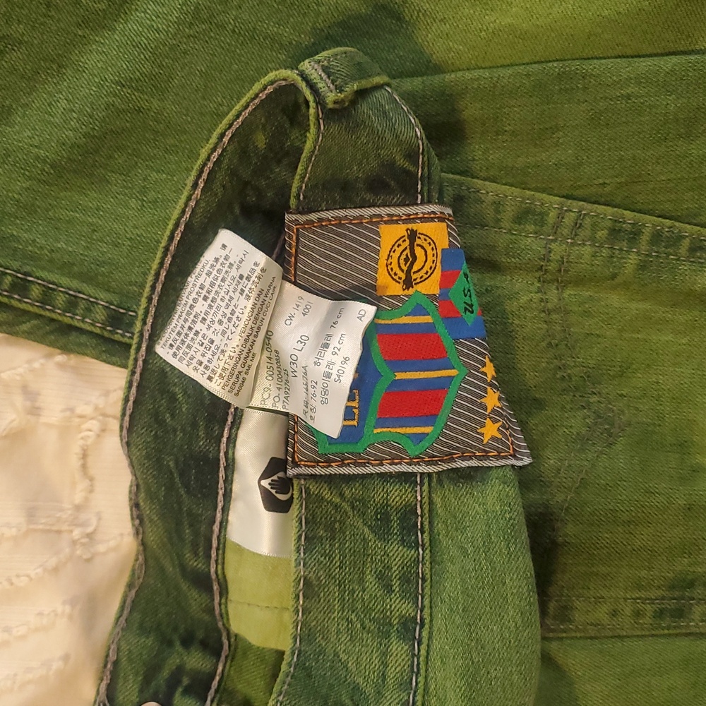 Levi's Green Dyed Jeans Limited Edition Straight 514 Red Tab - Picture 8 of 9